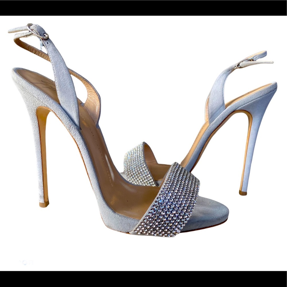 Gray crystal Sophie Giuseppe Zanotti heels 8.5